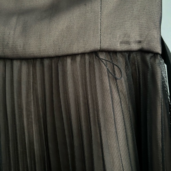 Vintage Size 6 Black and Tan Strapless Padded Mini Dress - Picture 10 of 16